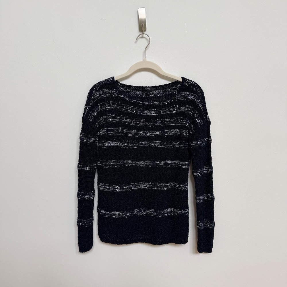 Talbots Petites Navy Marled Knit Sweater Lightweight Boatneck Pullover P Small - Picture 5 of 9